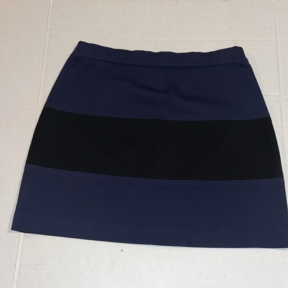 Tory Burch sport-S-black&blue horizontal stripe elastic waist stretch mini skirt - Picture 3 of 8